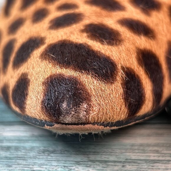 Vince Camuto Ankle Boots Womens 10M Brown Cow Hair Leopard Print Pointed Toe Zip - Picture 9 of 14